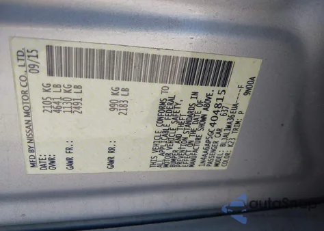 2016 Nissan Maxima 3.5 Sr from USA, damaged, VIN 1N4AA6AP5GC404815